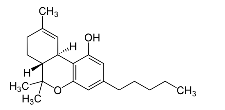 THC Δ9-tetrahydrokannabinol - wzór sumaryczny C21H30O2