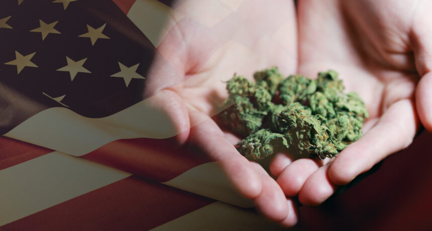marihuana z flagą USA