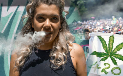 kobieta paląca marihuane 420