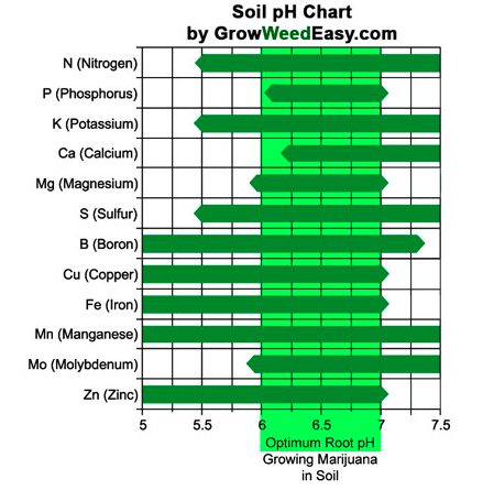 Skala optymalnego pH dla konopi