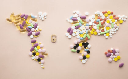 mapa świata z leków