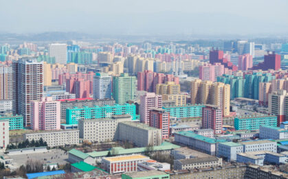 Panorama Pjongjang w Korei Północnej