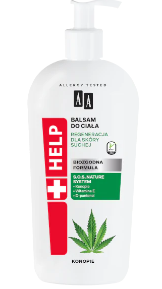 AA HELP NATURAL balsam do ciała regeneracja dla skóry suchej cannabis 400 ml - Kosmetyki AA