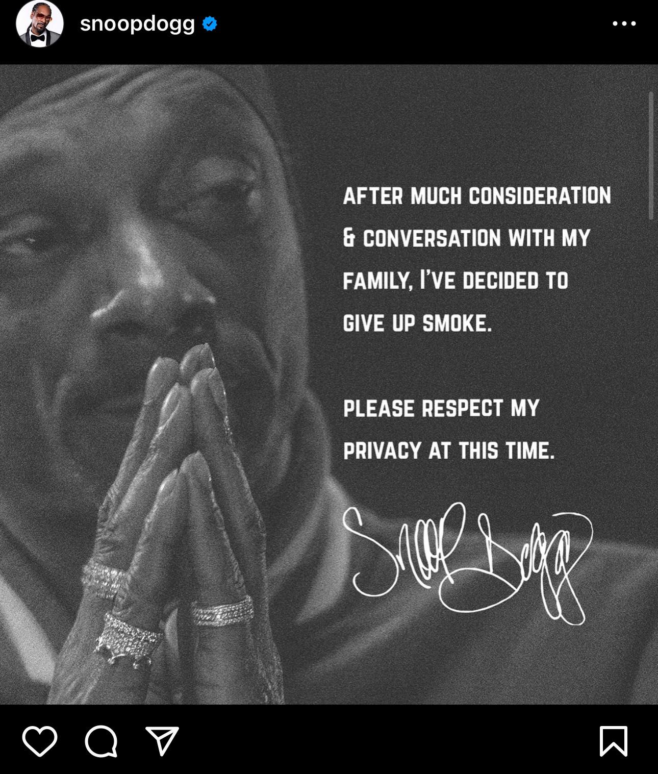 Snoop Dogg rzuca palenie